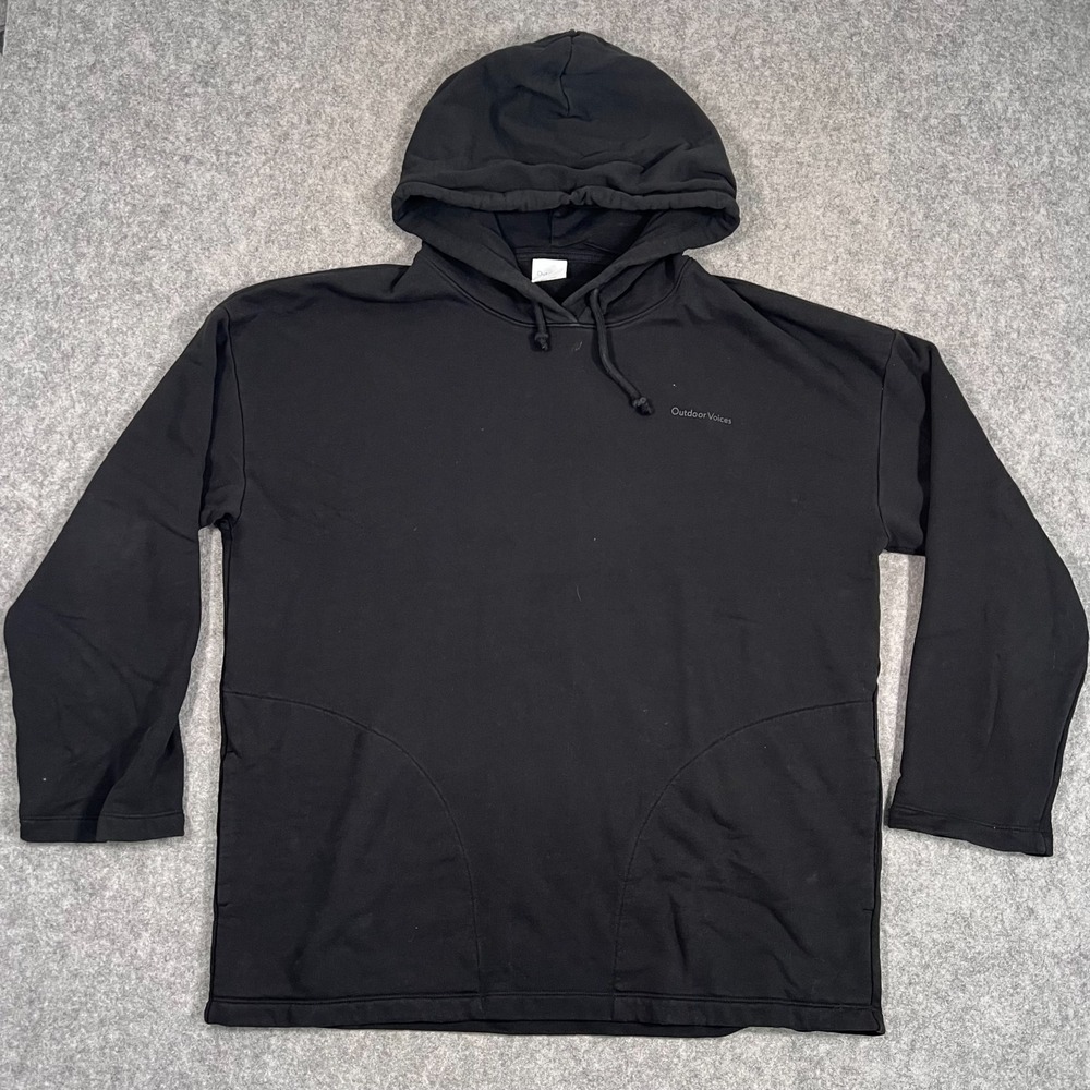 Outdoor Voices Black Fleece Pickup Pullover Sweatshirt Hoodie Men's Size Medium